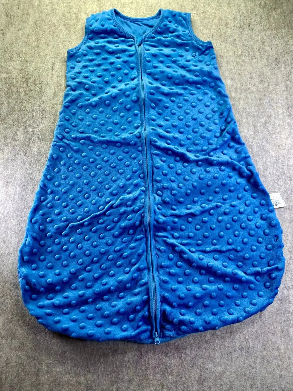 Yoofoss Blue Minky Zip Up Sleep Sack Size Medium 6-12 Months